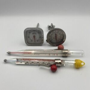 Candie Thermometer Lot Of 4 Sunbeam Cooper Chaney Cooks Deep Fry Cook‎ Bake